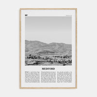 Medford, Oregon Poster Natural Wood / 8x12 in Nbourhood Travel B&W Poster