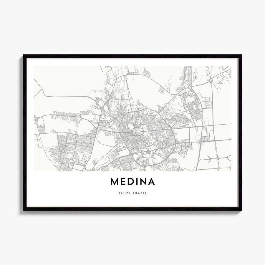 Medina Map Poster, framed poster mockup