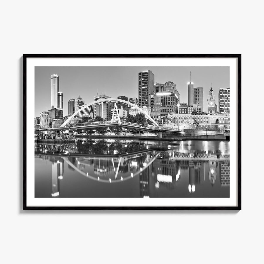 Melbourne, Australia Photo Poster, framed poster mockup, white border