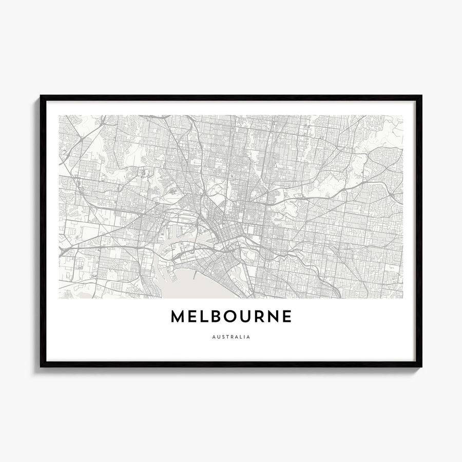 Melbourne, Australia Map Poster, framed poster mockup