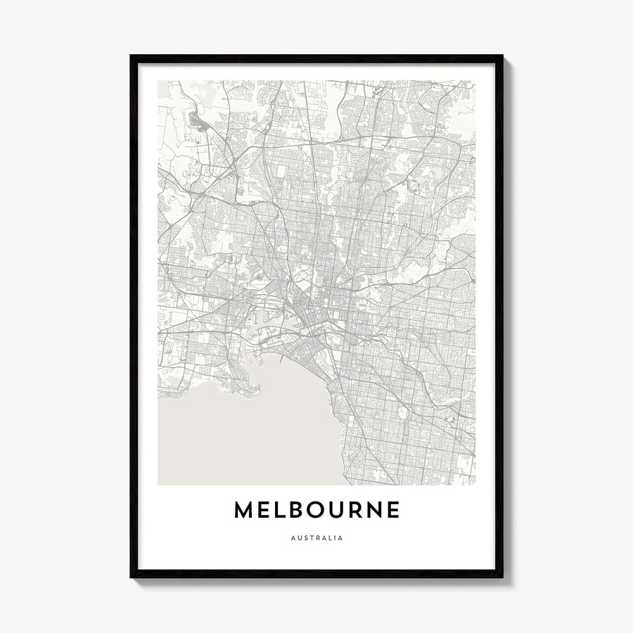 Melbourne, Australia Map Poster, framed poster mockup