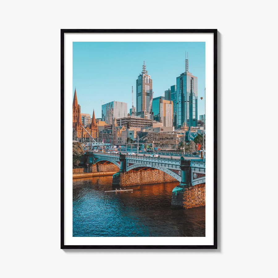 Melbourne, Australia no. 1 colorful photo poster of Australia – vertical wall art, unframed print shown in interior mockup