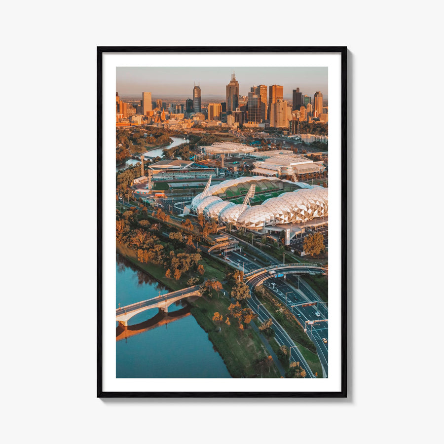 Melbourne, Australia no. 2 colorful photo poster of Australia – vertical wall art, unframed print shown in interior mockup