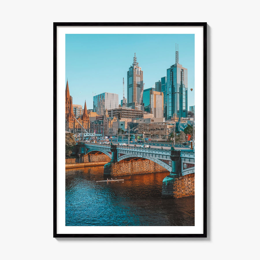 Melbourne, Australia Photo No 1 Poster, framed poster mockup, white border