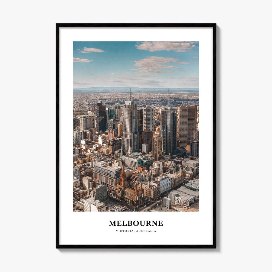 Melbourne, Australia Classic Poster, framed poster mockup