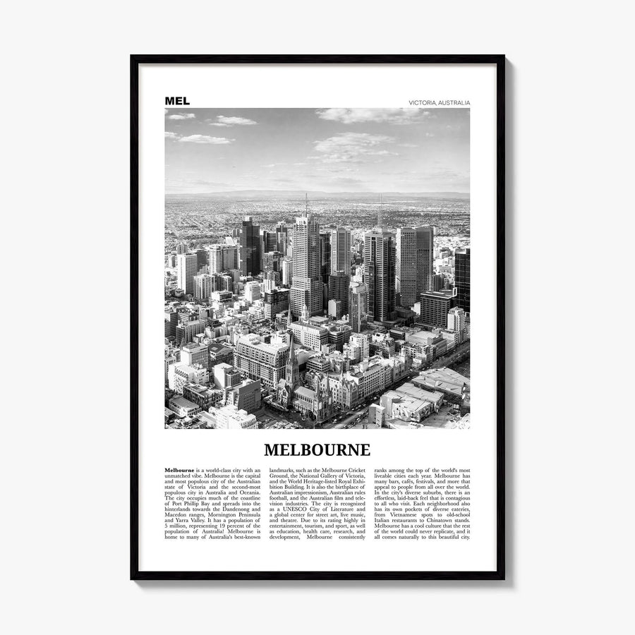 Melbourne, Australia Newspaper No 2 Poster, framed poster mockup