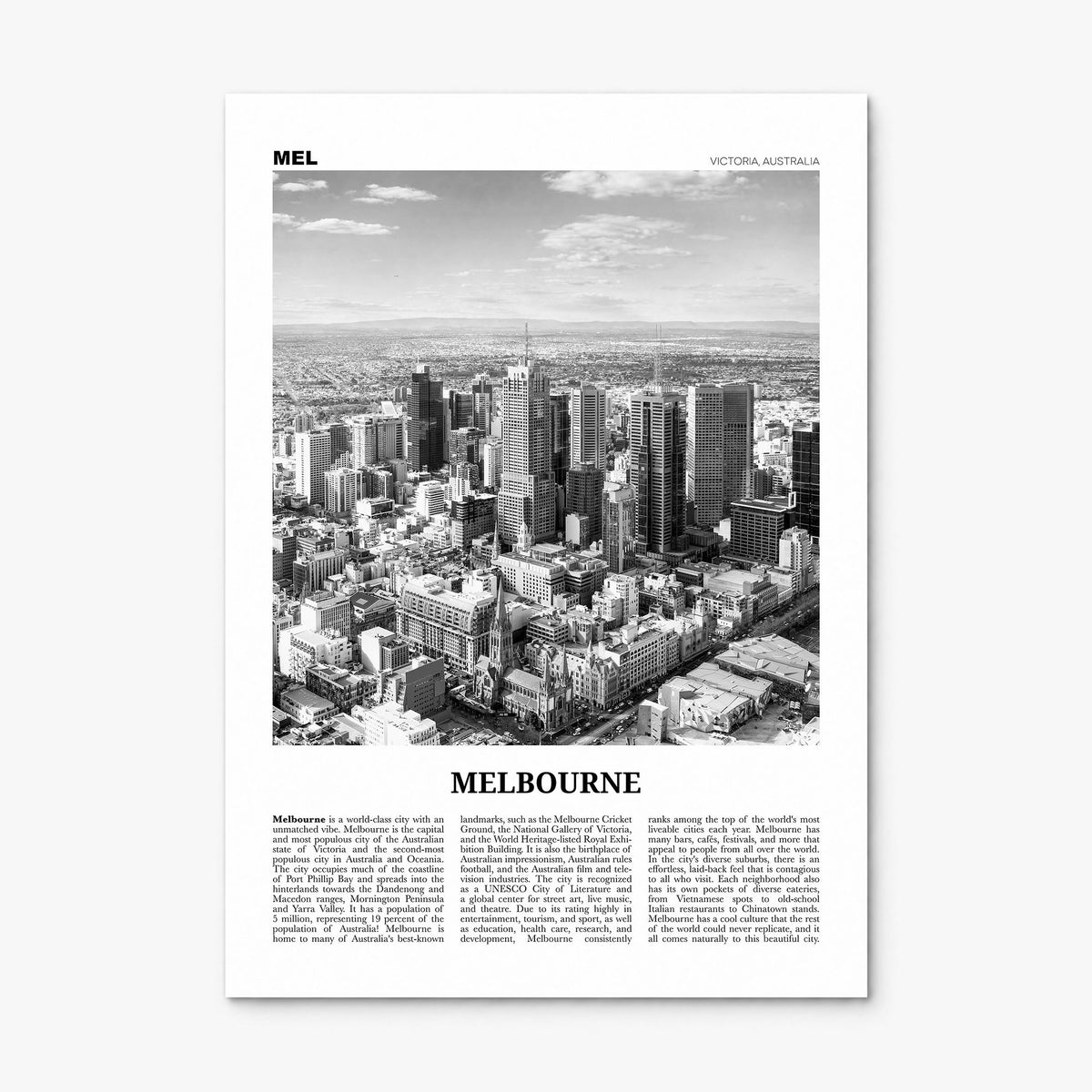 Melbourne, Australia Newspaper No 2 Poster, print only (unframed)
