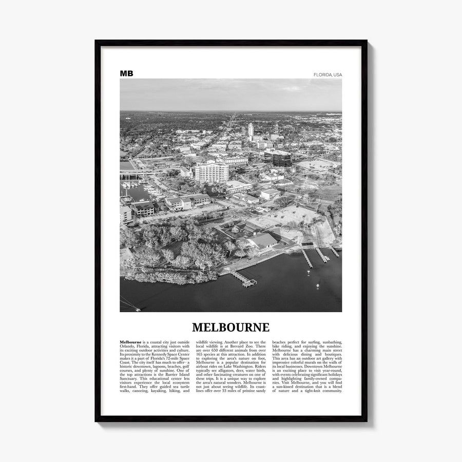 Melbourne, Florida Newspaper Poster, framed poster mockup