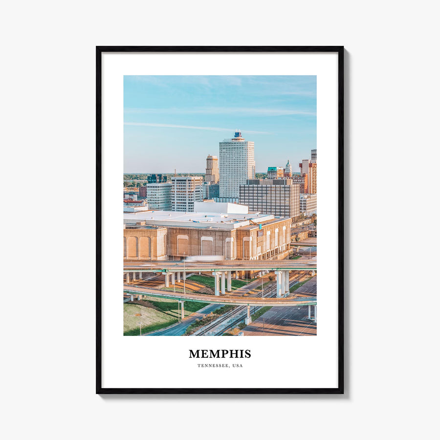 Memphis colorful classic poster of Tennessee, USA – vertical wall art, unframed print shown in interior mockup