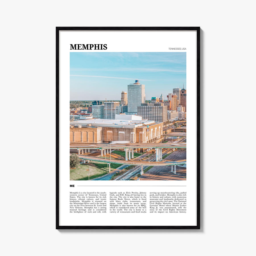 Memphis colorful travel poster of Tennessee, USA – vertical wall art, unframed print shown in interior mockup