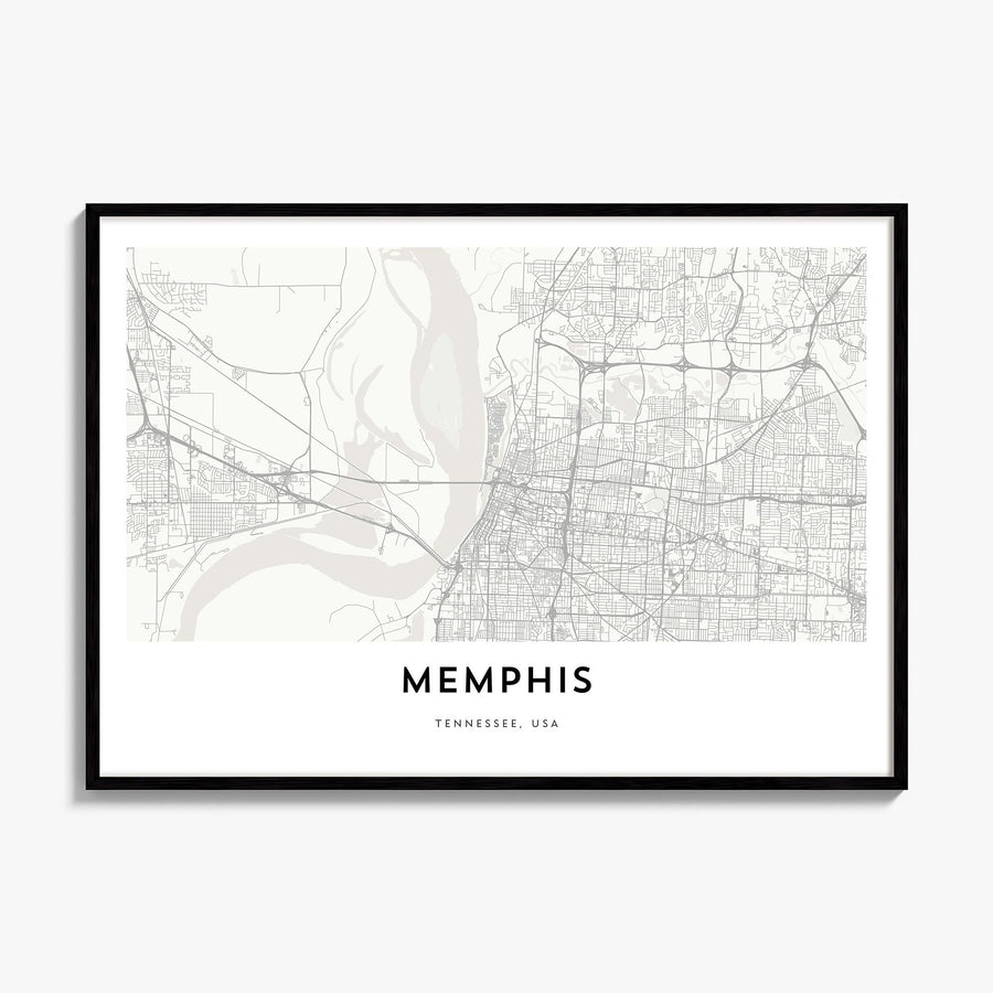 Memphis Map Poster, framed poster mockup