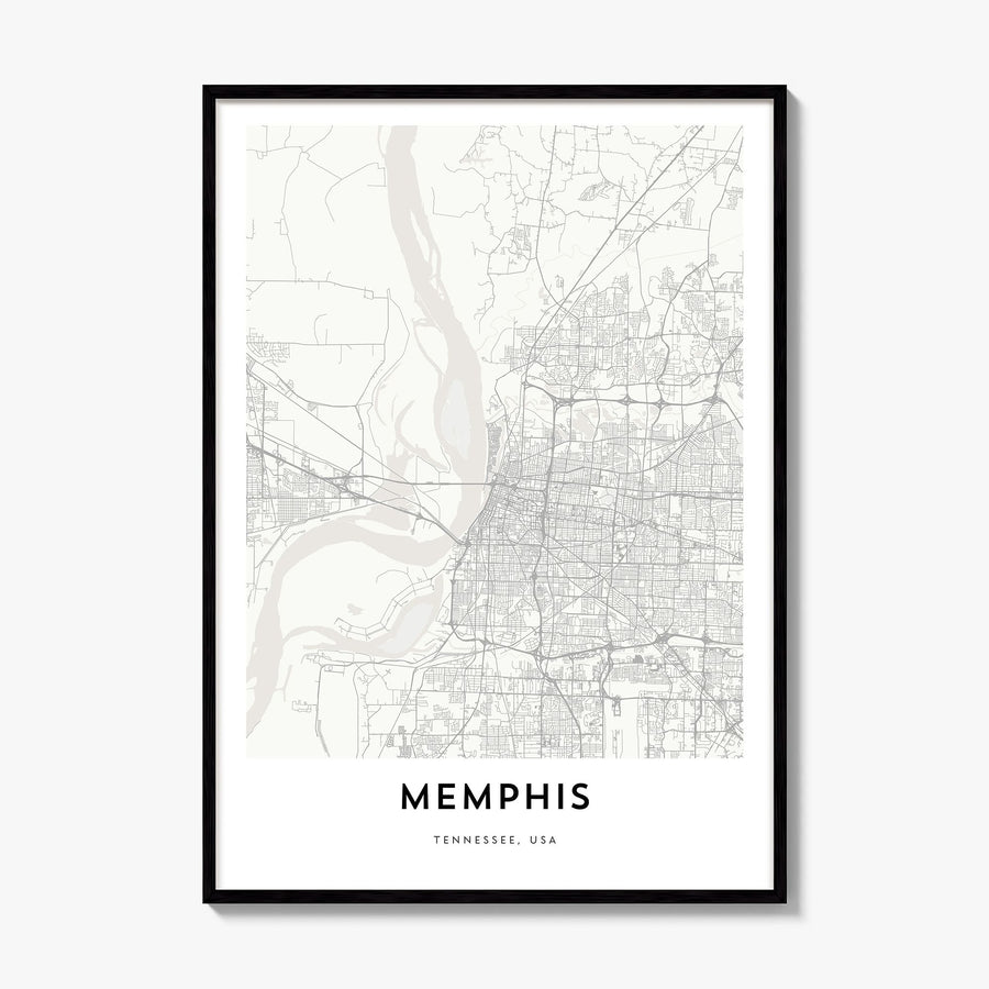 Memphis Map Poster, framed poster mockup