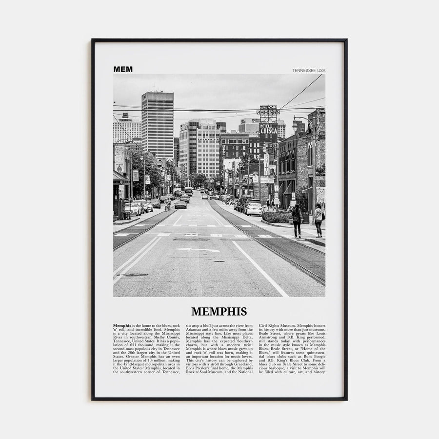 Memphis No 1 Poster None / 8x12 in Nbourhood Travel B&W Poster