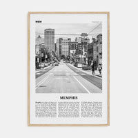 Memphis No 1 Poster Natural Wood / 8x12 in Nbourhood Travel B&W Poster