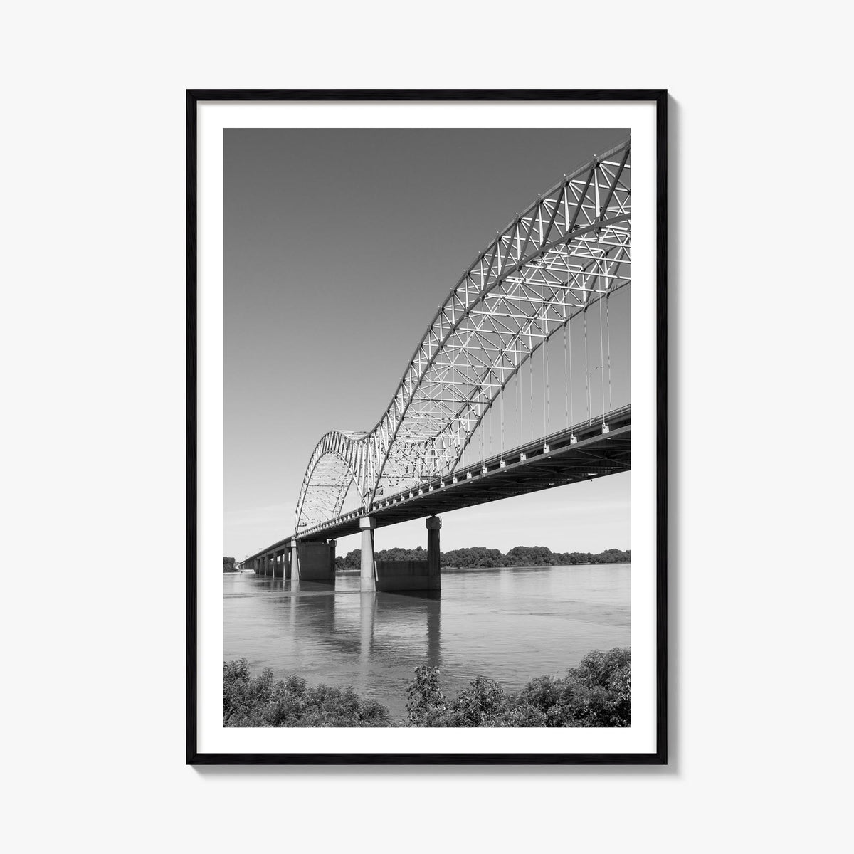 Memphis no. 2 black & white photo poster of Tennessee, USA – vertical wall art, unframed print shown in interior mockup