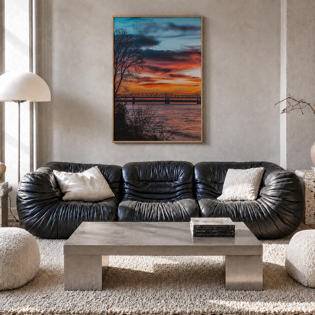 Memphis no. 2 colorful photo poster of Tennessee, USA – vertical wall art in natural wood frame, hanging on wall
