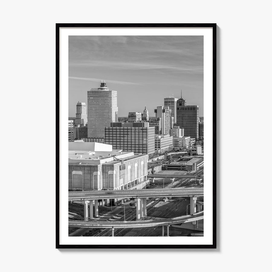 Memphis Photo No 1 Poster, framed poster mockup, white border