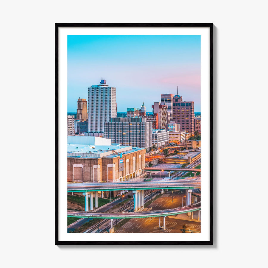 Memphis Photo No 1 Poster, framed poster mockup, white border