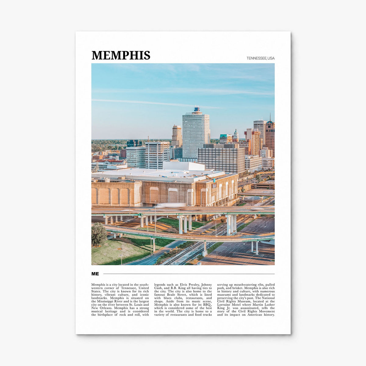 Memphis Travel Poster, print only (unframed)