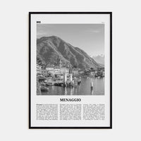 Menaggio No 1 Poster Black Wood / 8x12 in Nbourhood Travel B&W Poster