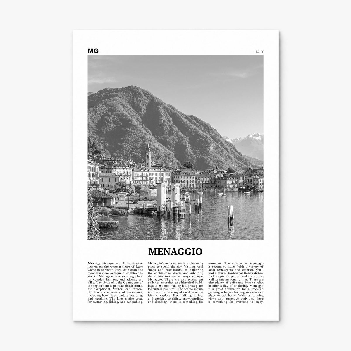 Menaggio Newspaper No 1 Poster, print only (unframed)