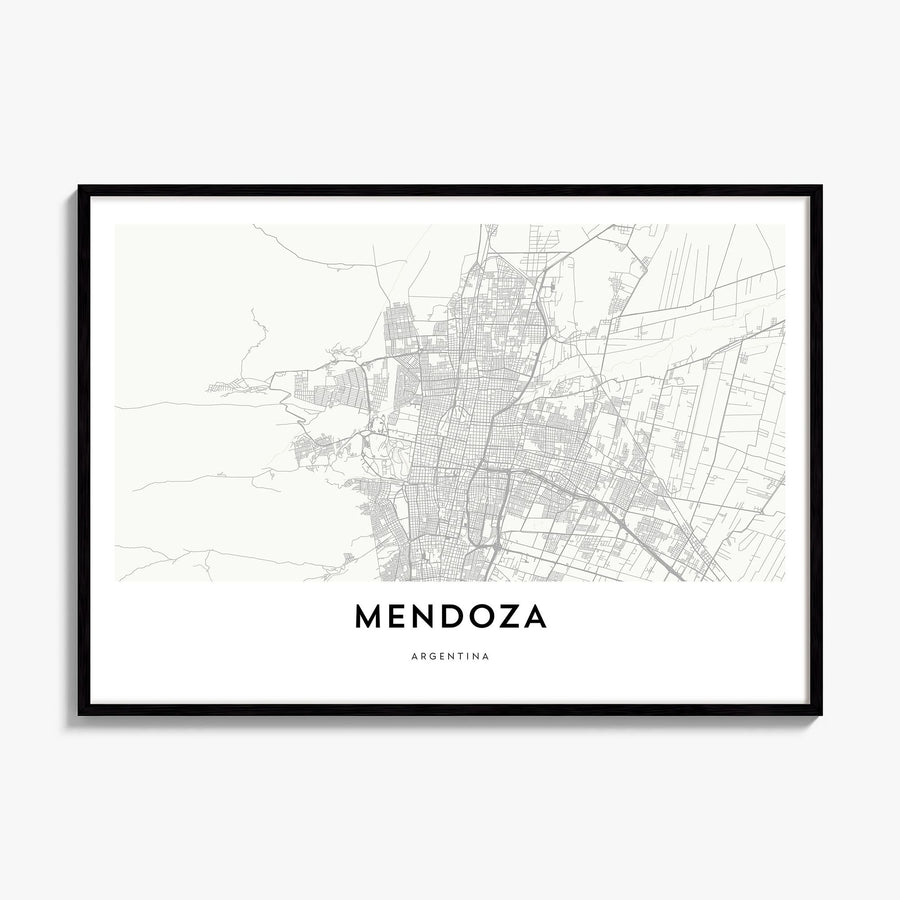 Mendoza Map Poster, framed poster mockup