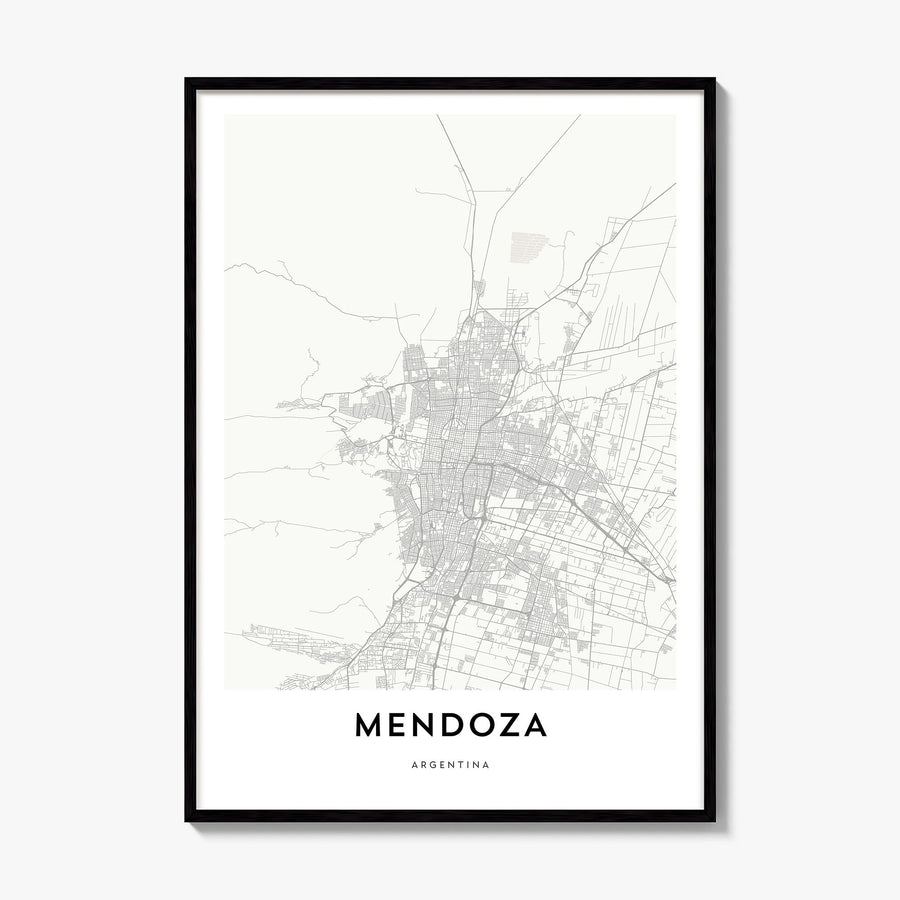 Mendoza Map Poster, framed poster mockup