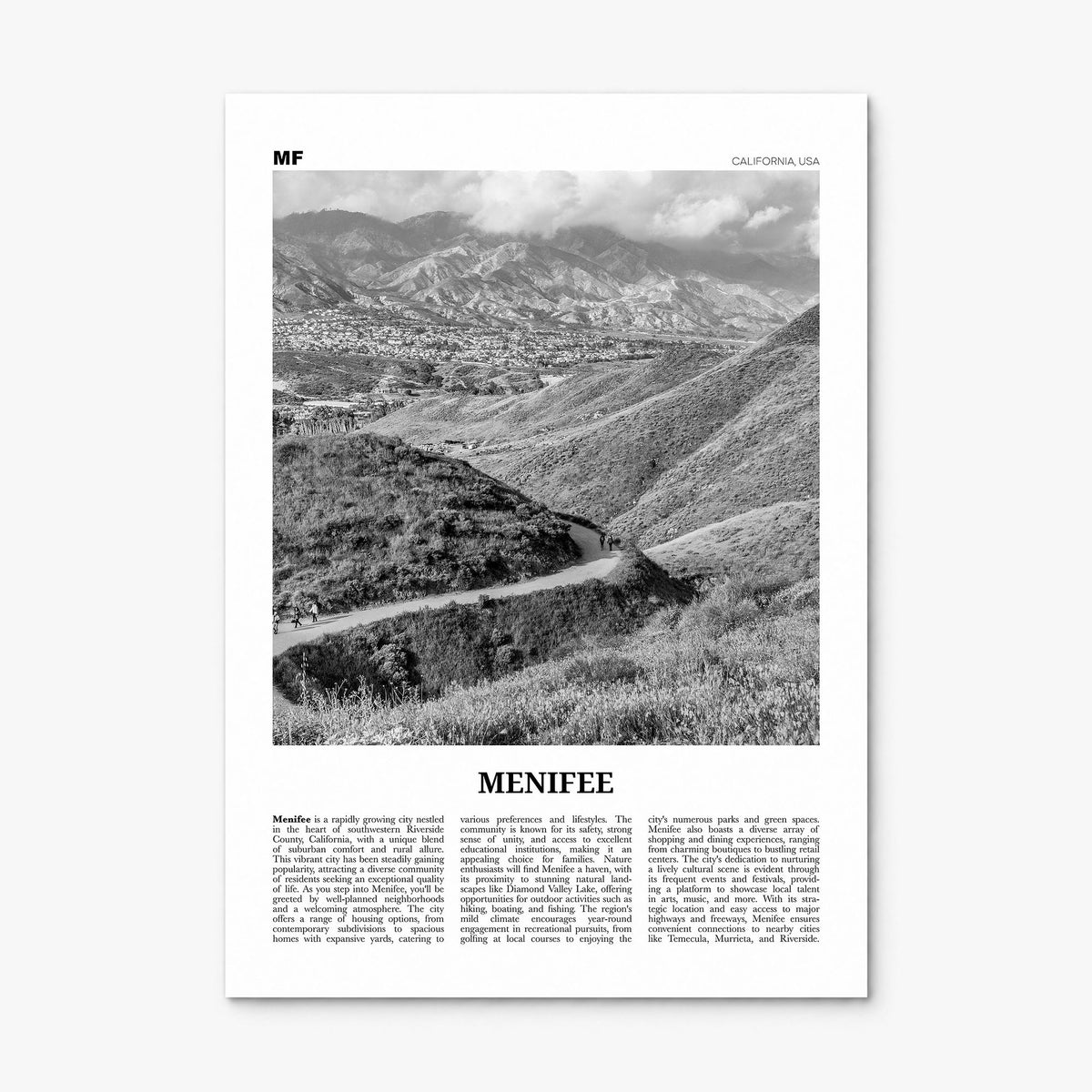 Menifee Newspaper Poster, print only (unframed)
