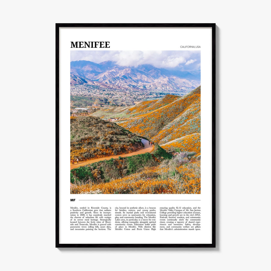 Menifee Travel Poster, framed poster mockup