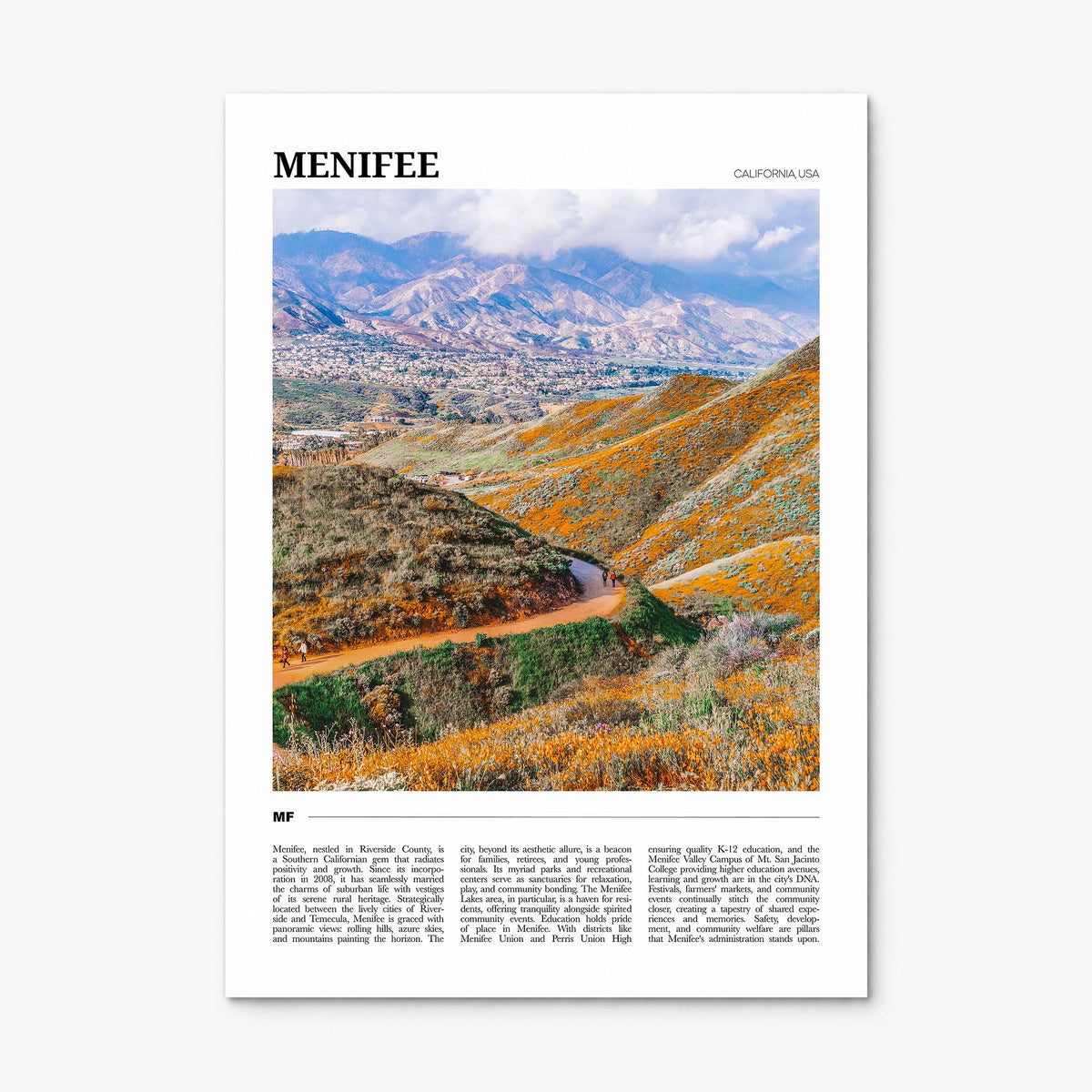 Menifee Travel Poster, print only (unframed)