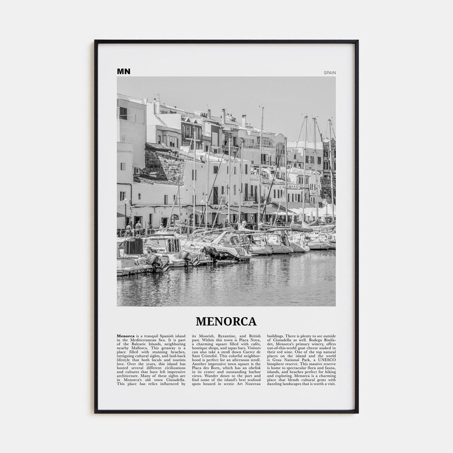 Menorca Poster None / 8x12 in Nbourhood Travel B&W Poster