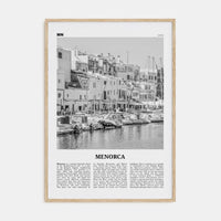 Menorca Poster Natural Wood / 8x12 in Nbourhood Travel B&W Poster