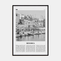 Menorca Poster Black Wood / 8x12 in Nbourhood Travel B&W Poster