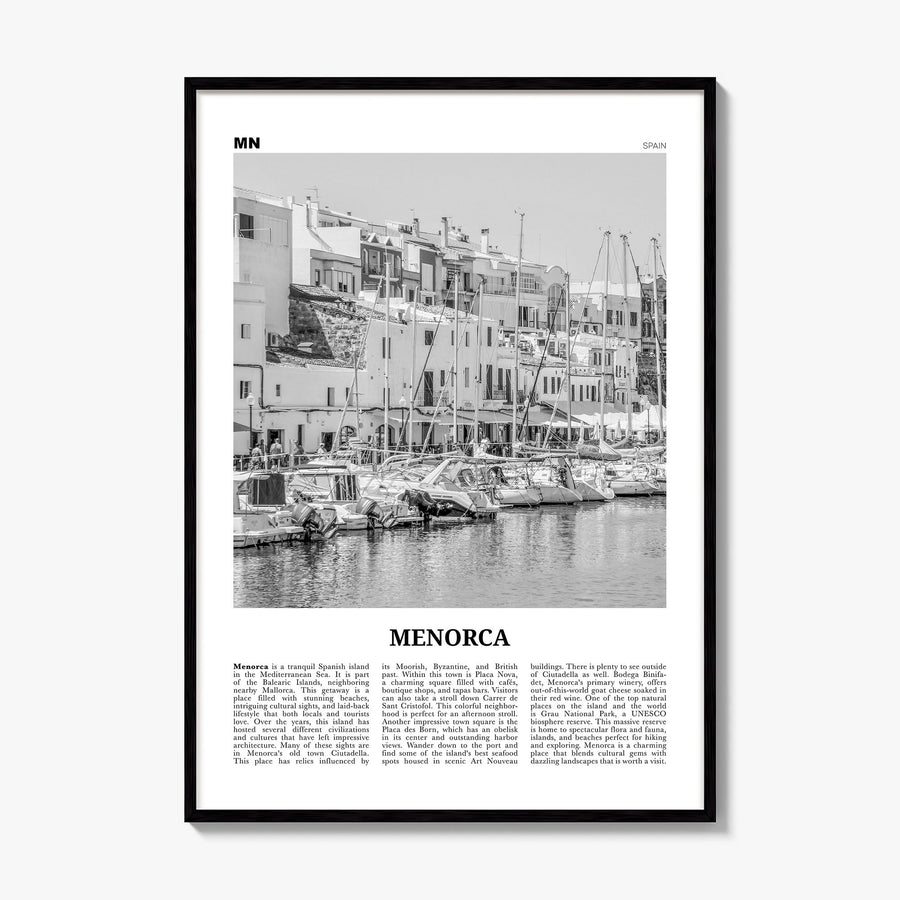 Menorca Newspaper Poster, framed poster mockup