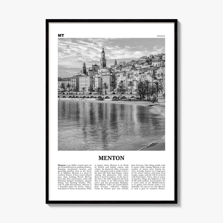 Menton Newspaper Poster, framed poster mockup