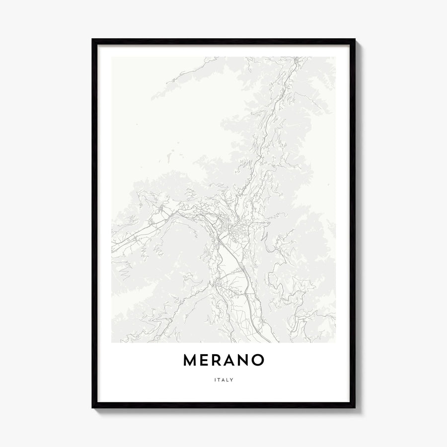 Merano Map Poster, framed poster mockup
