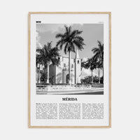 Mérida Poster Natural Wood / 8x12 in Nbourhood Travel B&W Poster