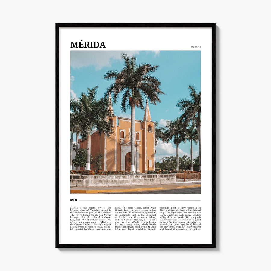 Mérida Travel Poster, framed poster mockup