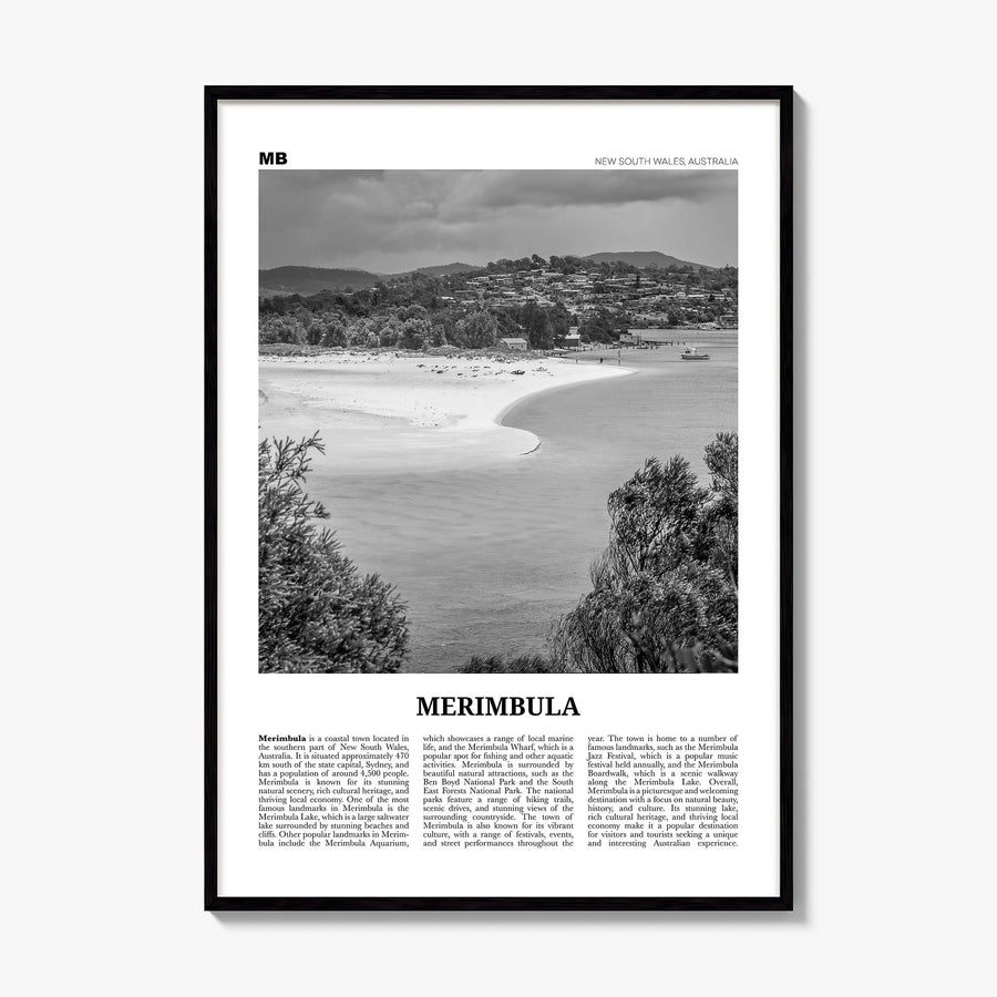 Merimbula Newspaper Poster, framed poster mockup