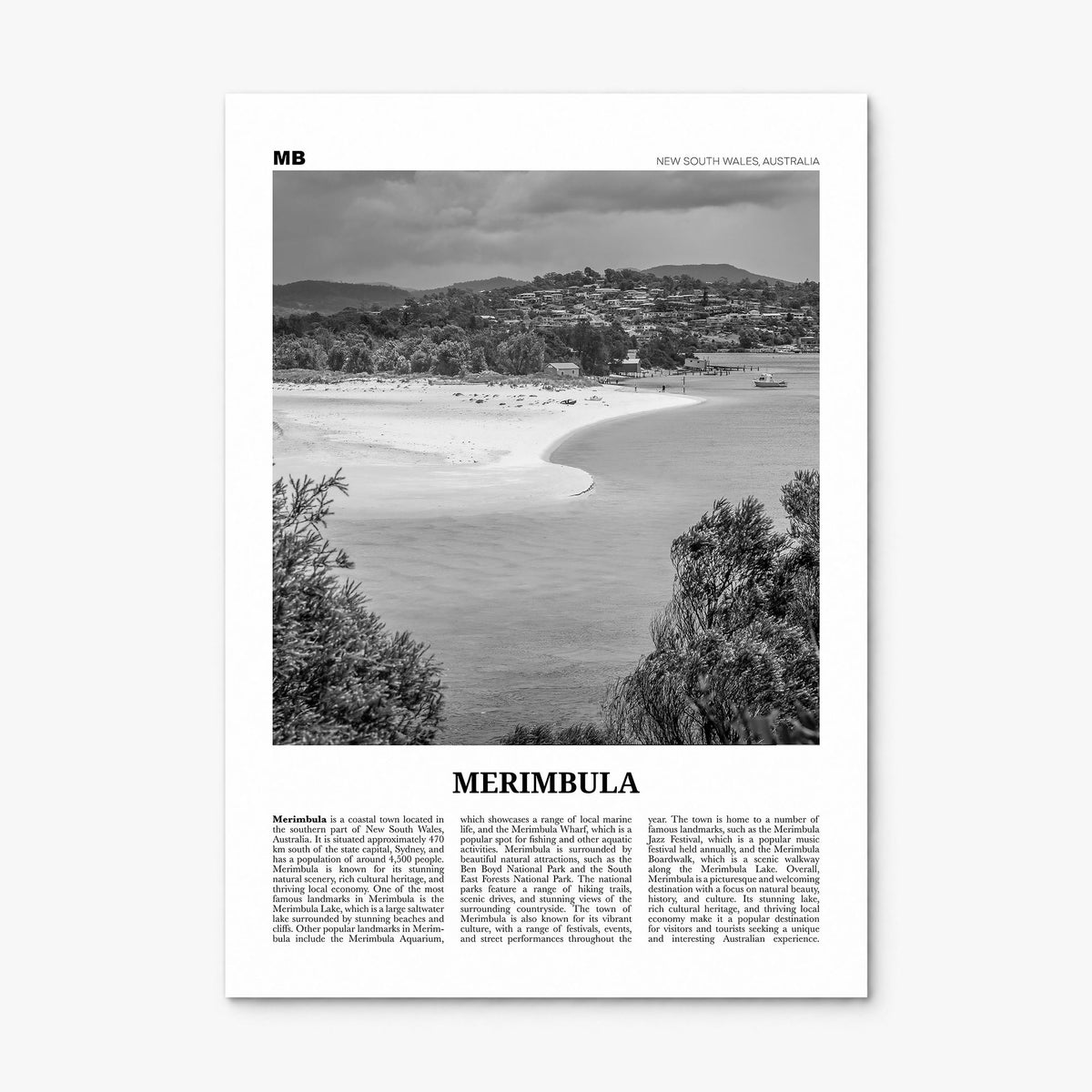 Merimbula Newspaper Poster, print only (unframed)