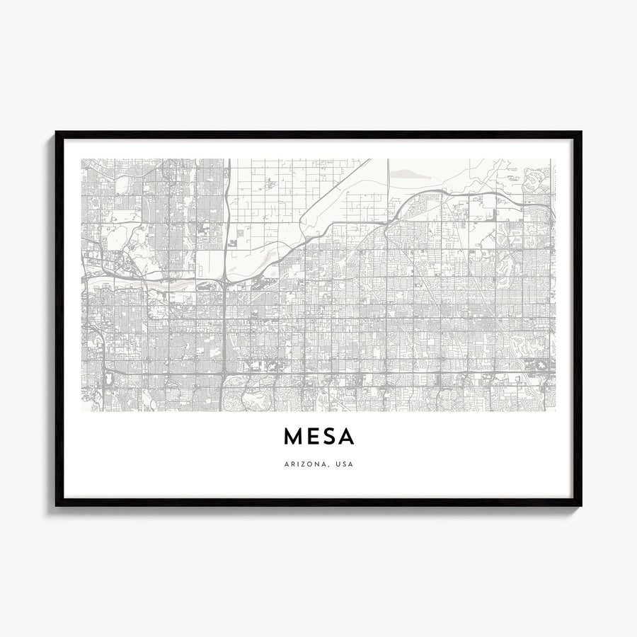Mesa Map Poster, framed poster mockup
