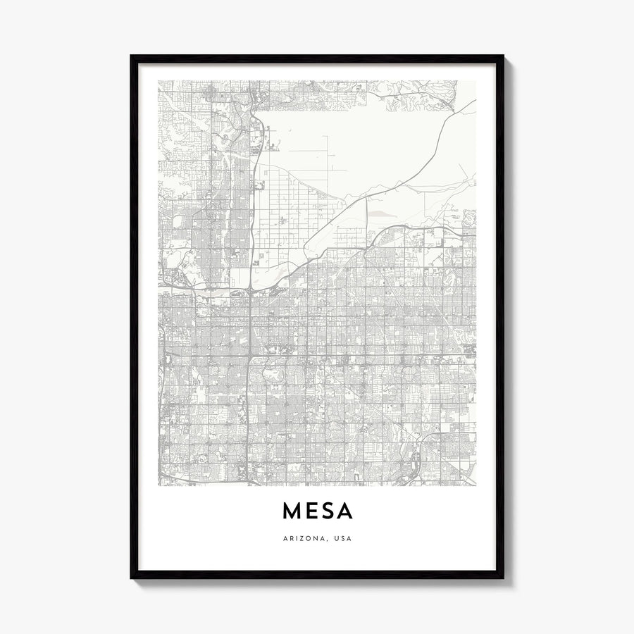 Mesa Map Poster, framed poster mockup
