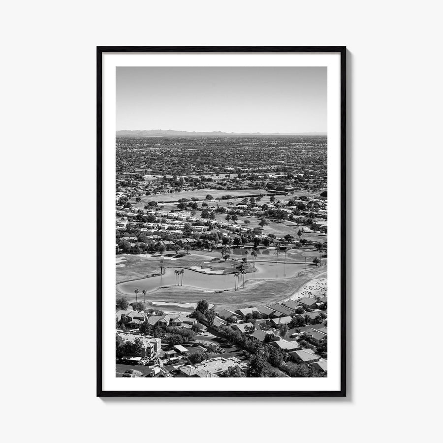 Mesa no. 2 black & white photo poster of Arizona, USA – vertical wall art, unframed print shown in interior mockup