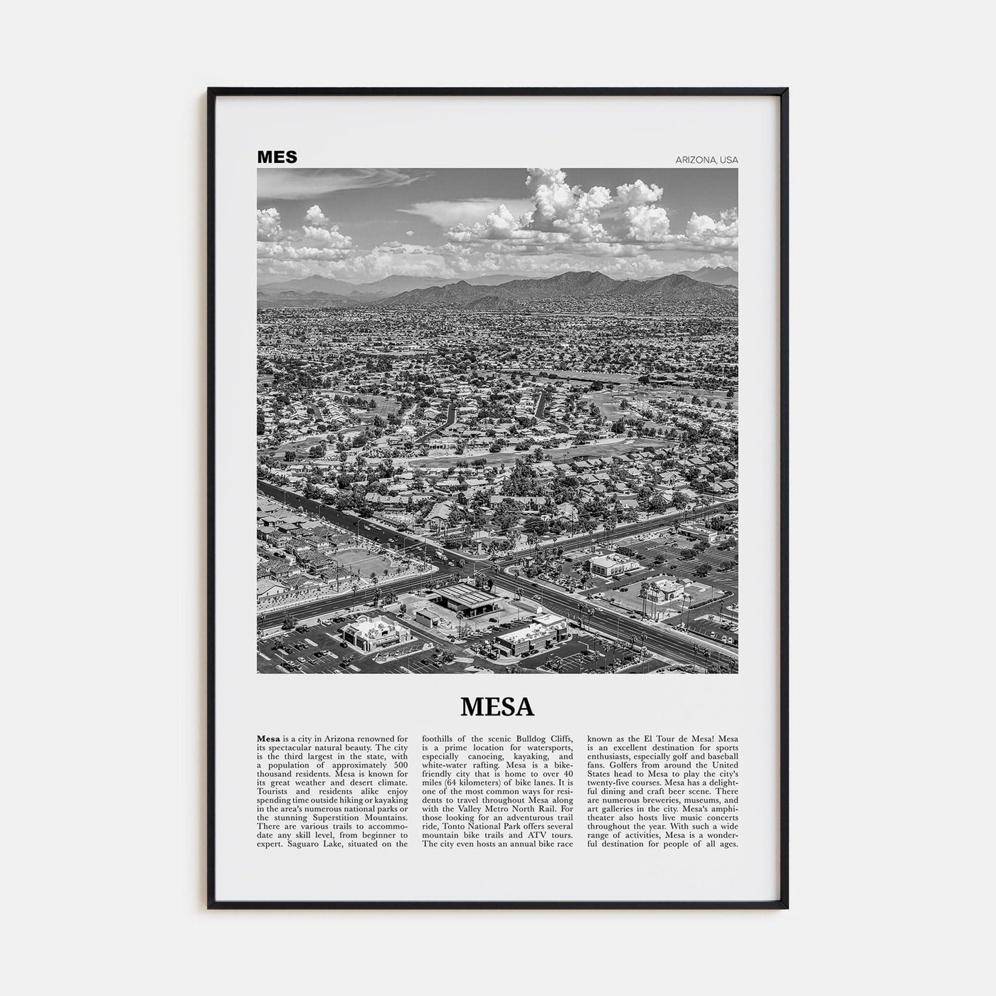 Mesa Poster None / 8x12 in Nbourhood Travel B&W Poster