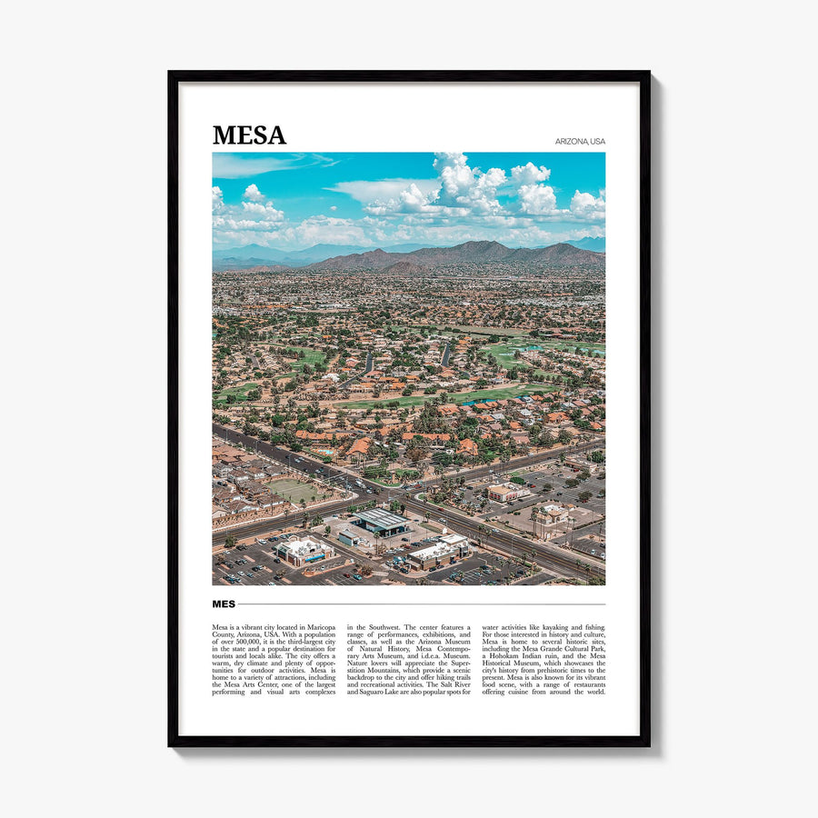 Mesa Travel Poster, framed poster mockup