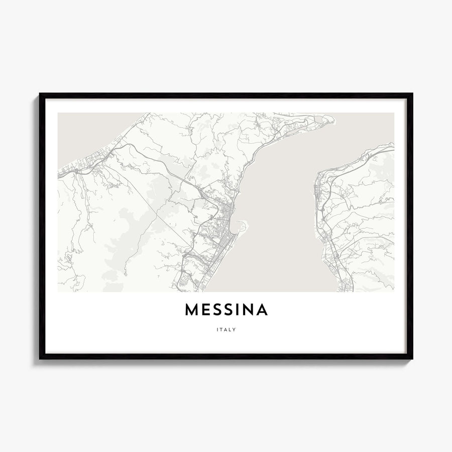 Messina Map Poster, framed poster mockup