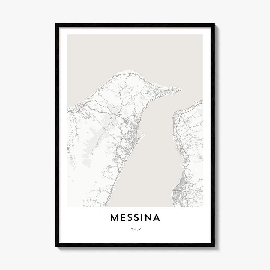 Messina Map Poster, framed poster mockup