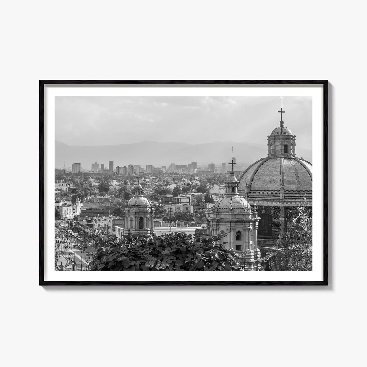 Mexico black & white photo poster of North America – horizontal wall art, unframed print shown in interior mockup
