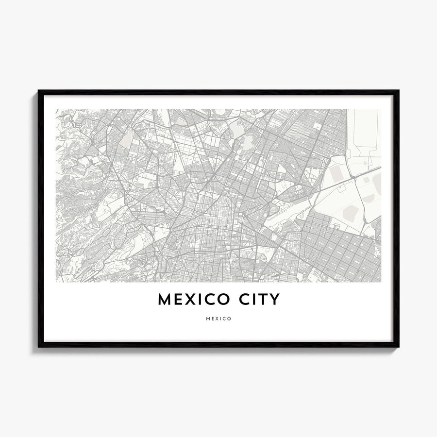 Mexico City Map Poster, framed poster mockup