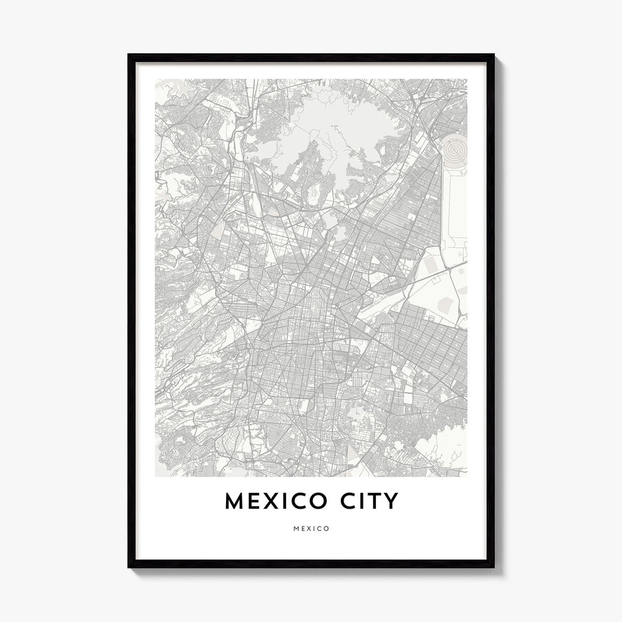 Mexico City Map Poster, framed poster mockup